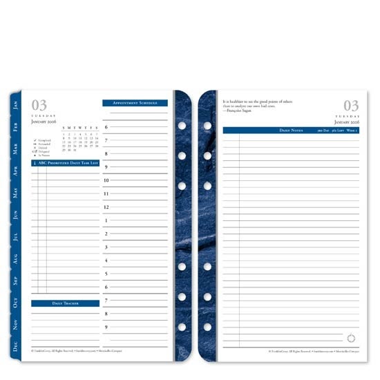 Franklin Covey 36228 Compact Monticello Daily Planner Refill