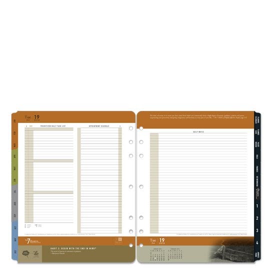 Franklin Covey 35523 Monarch The 7 Habits Daily Planner Refill Jan 2010