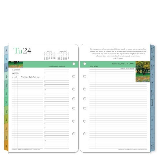 Franklin Covey 35506 Classic Leadership Ringbound Daily Planner