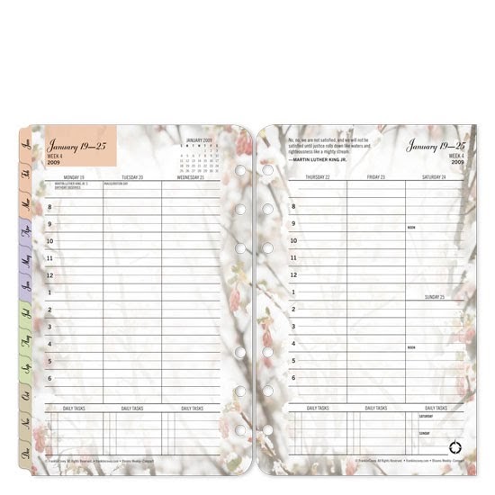 Franklin Covey 35442 Compact Blooms Ringbound Weekly Planner Refill