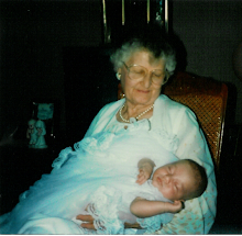 Great Grandma Terrill holding Falyn on her blessing day