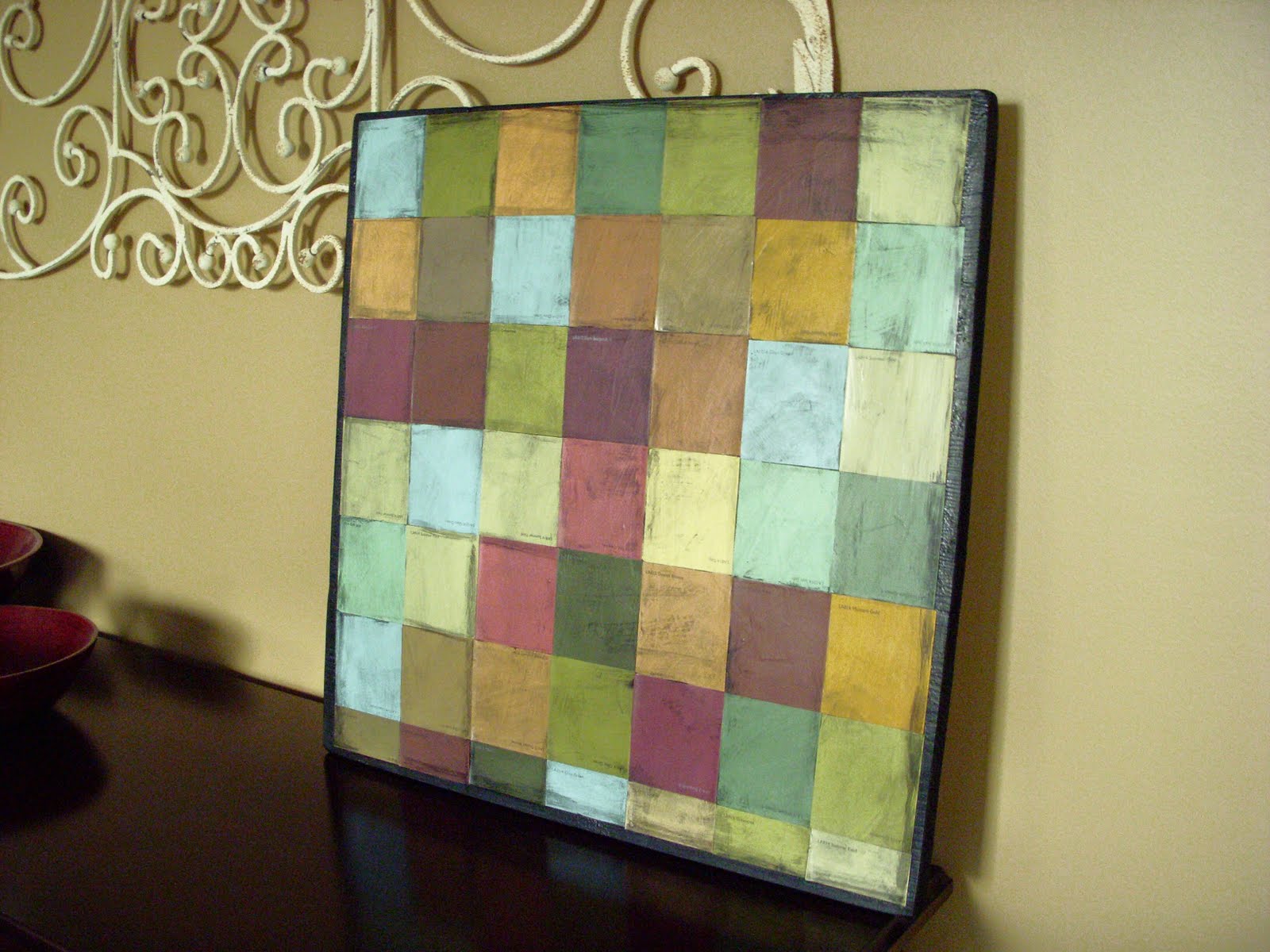 Paint chip mosaic art. Mod Podge Rocks