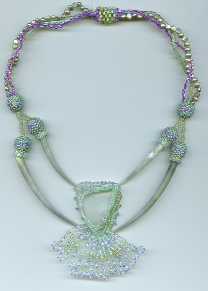 Necklace Rare Purple Beach Glass and Dentillium