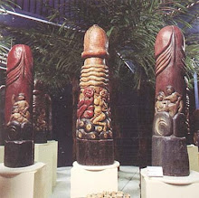 Balinese Hindu Shrines--wood phalluses