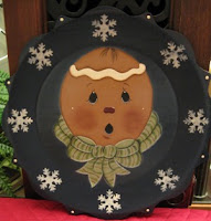 Wood Plate Painted Snowman