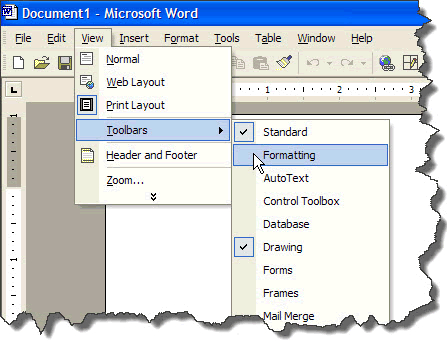 show hide formatting word 2010