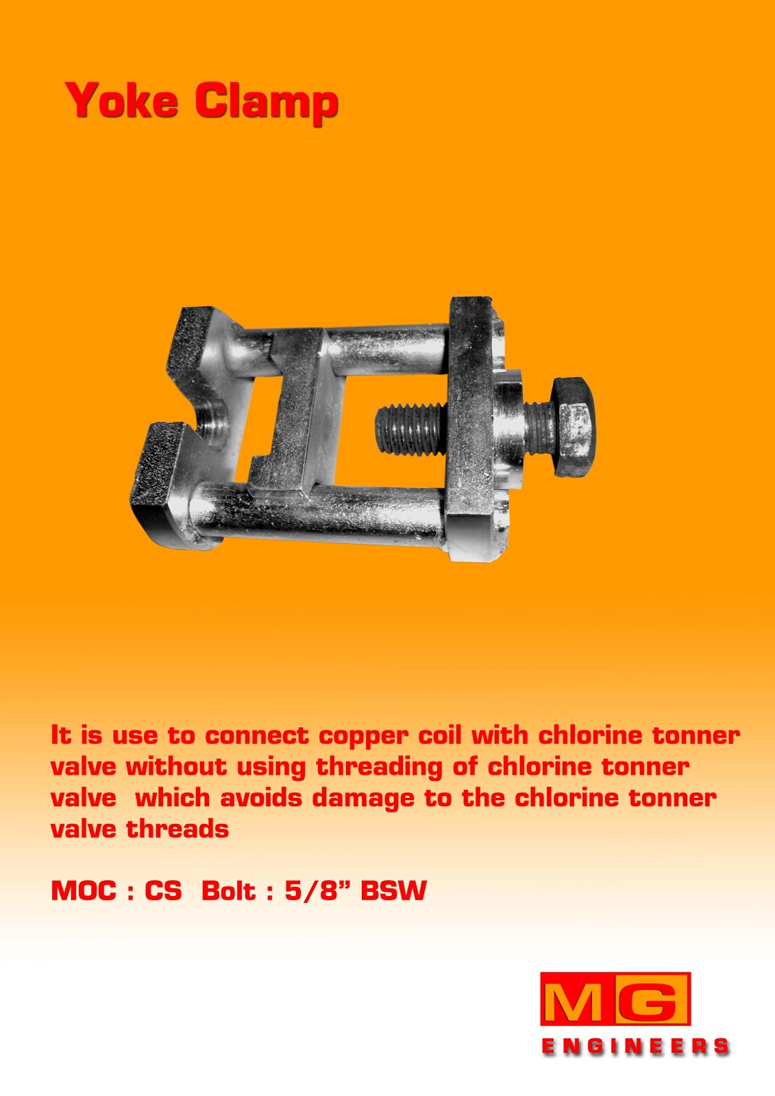FOR SAFE HANDLING OF CHLORINE Yoke Clamp