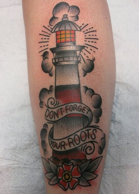 lighthouse tattoo. Dagger amp; Lighthouse.
