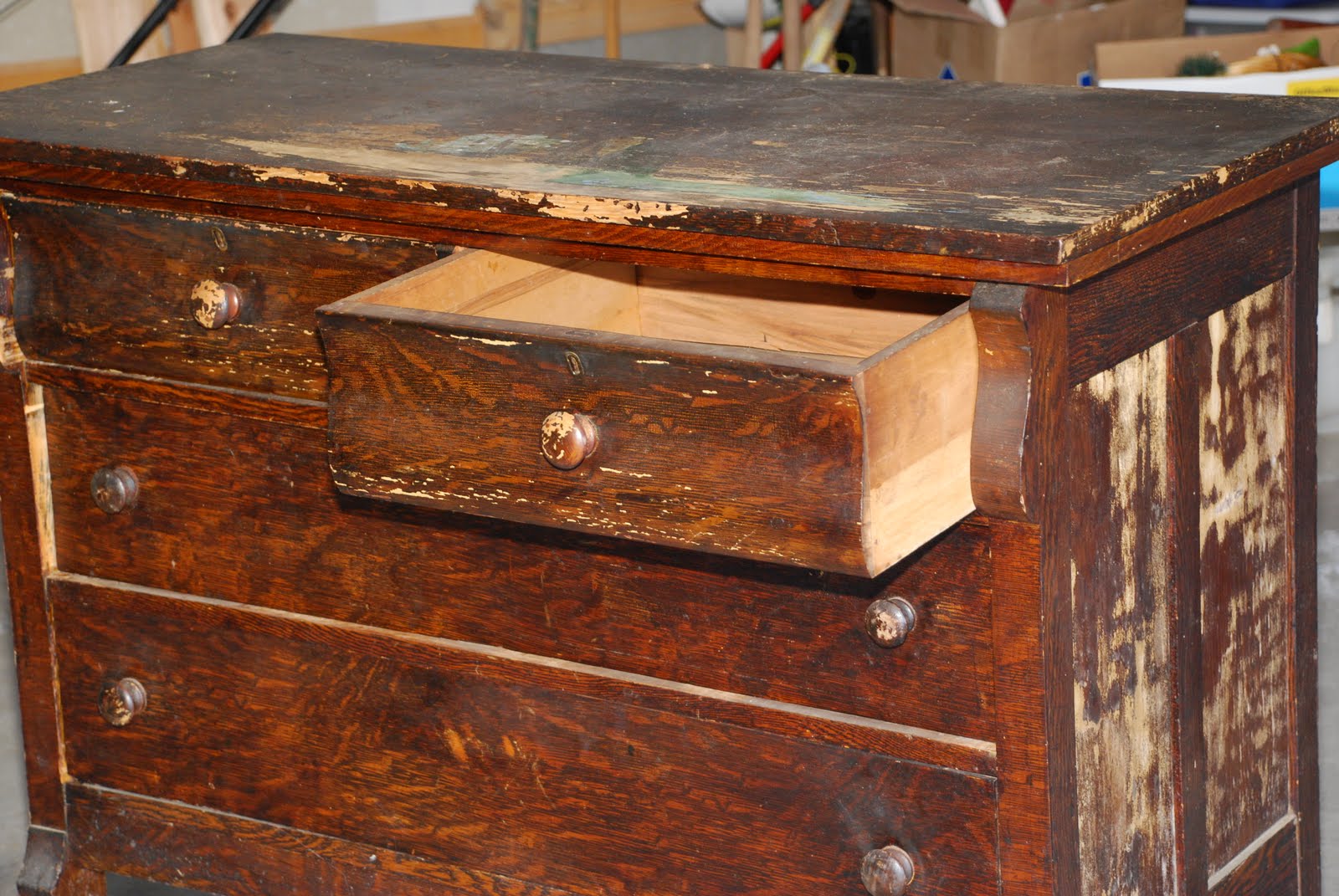 A Quest for a Balanced Life Antique dresser refinshed!