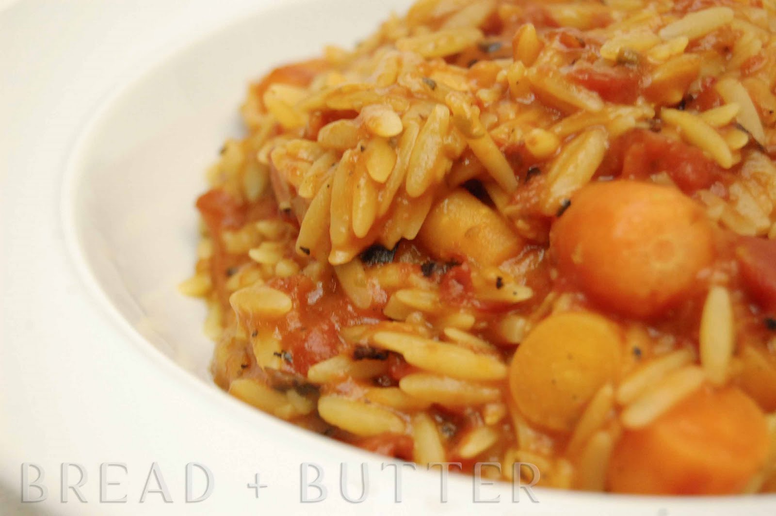 Bread + Butter Stewed Tomato and Orzo