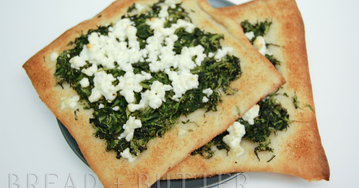 Bread + Butter Spinach & Feta Pizza with Garlic Crust