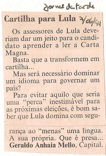 Cartilha para Lula