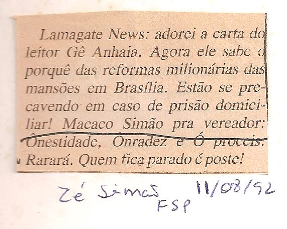 Macaco Simão para vereador