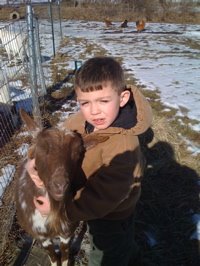 Aaron with his goat Rusty Jones