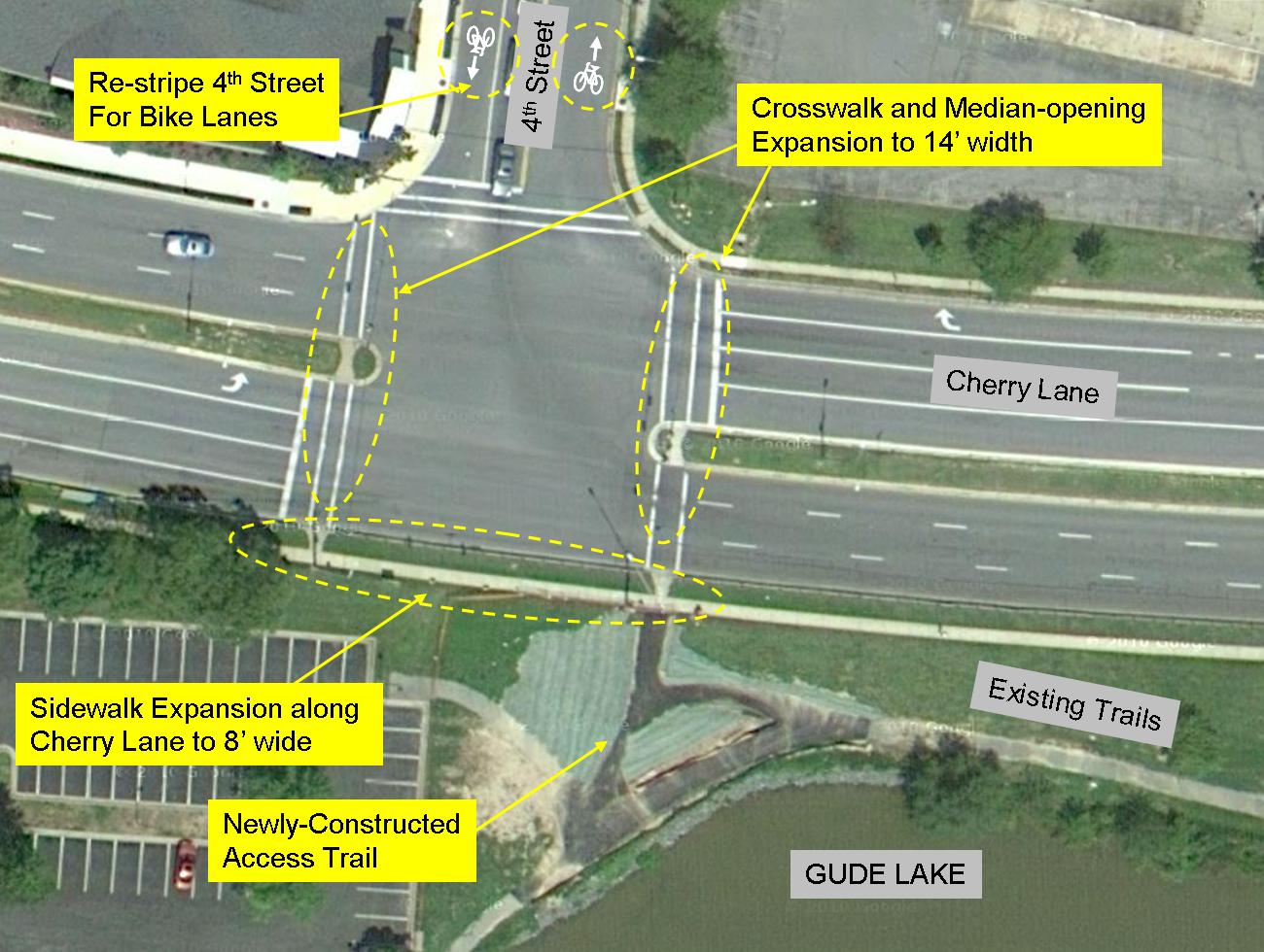 WALK LAUREL Sidewalk widening on Cherry Lane