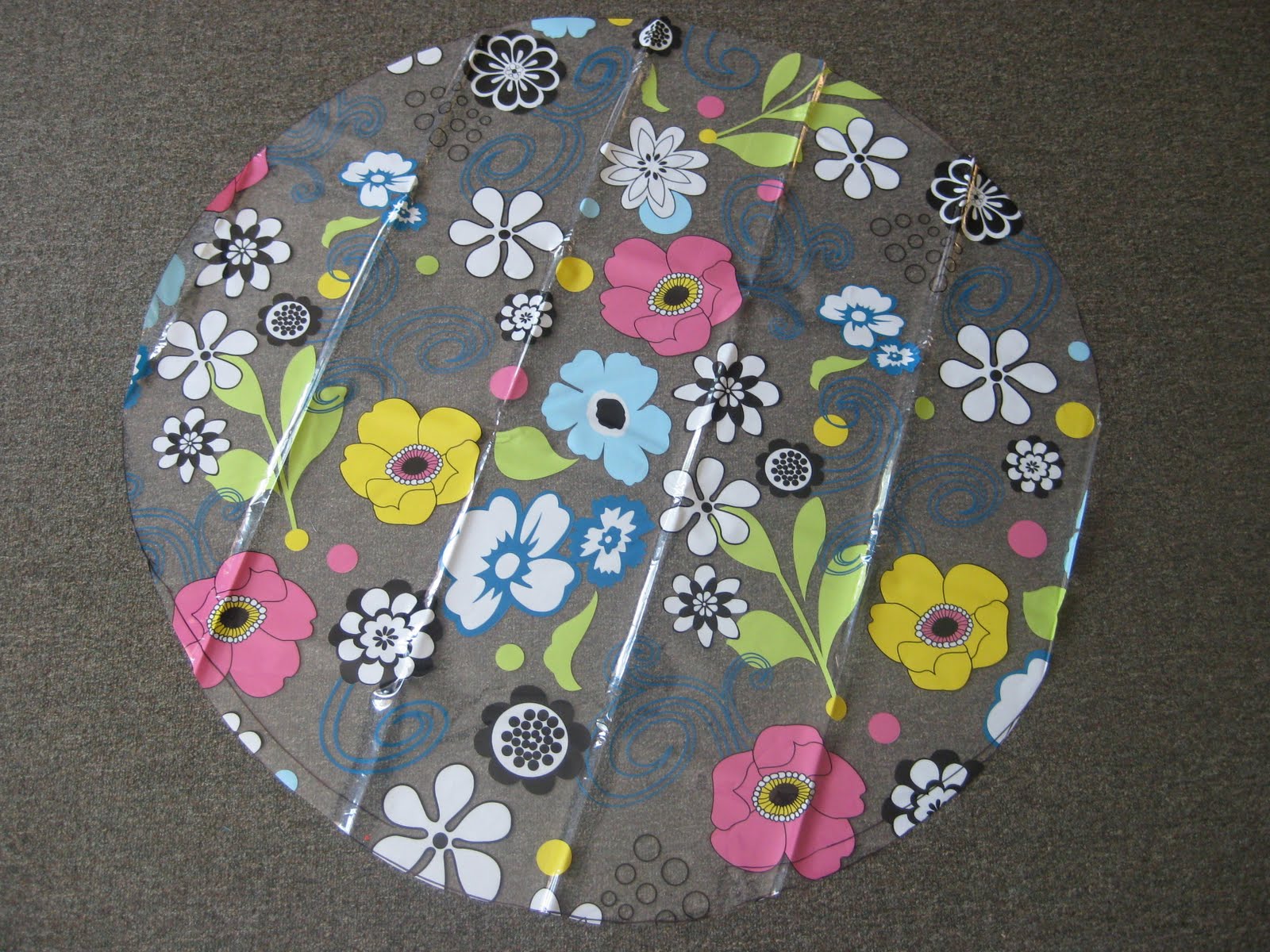 This Present Life NoFlyAway Tablecloth from a Shower Curtain