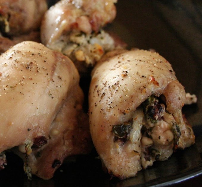 Unassuming Foodie Arugula, Feta and Olive Stuffed Chicken Thighs