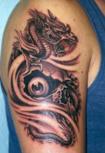 Skull dragon tattoo No comment