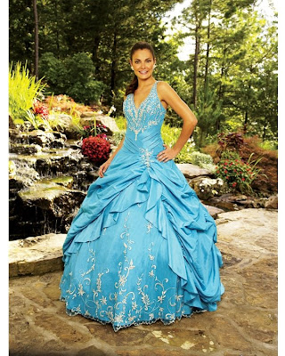 Foto de Vestido de 15 Años - Color Celeste/Turquesa