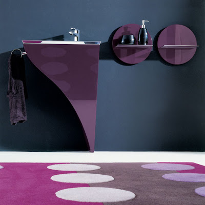 modern bathroom interior design in violet color