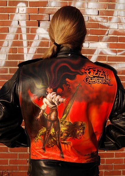 Bmw Motorcycle Jacket >> Airbrush painting on leather jacket - Ozzy Osbourne | Car ... Bmw Motorcycle Jacket >> Airbrush painting on leather jacket - Ozzy Osbourne | Car ...