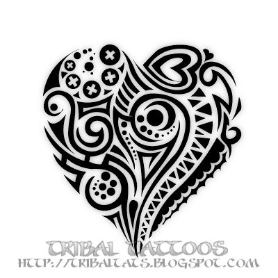 7 Unique Designs of Tribal Heart Tattoos Gallery