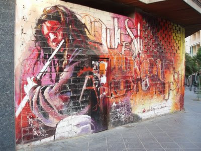 Spain Graffiti Street Designs Art Mural on Wall 1