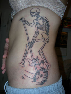 Skeleton Tattoo Designs on Female Body