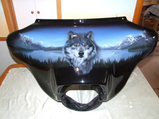 wolf airbrushed mural on harley davidson fairing 1 comunity template
