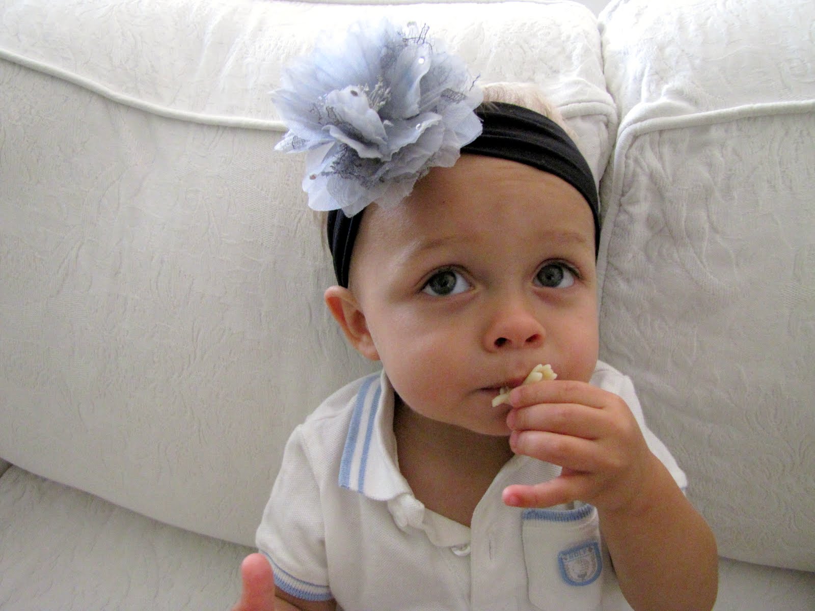 Nylon Baby Headband with Flower Clip TUTORIAL craft Little Miss Momma