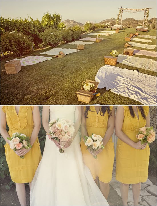 bowerbird Picnic blanket wedding