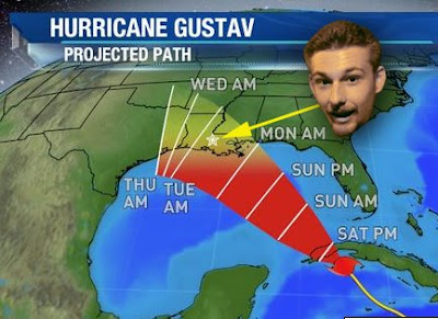 (rock me like a) hurricane gustav projected path as of saturday, 8/30/2008