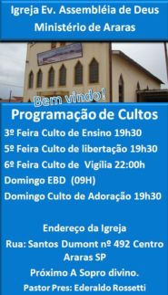 PROGRAMAÇÃO DE CULTOS