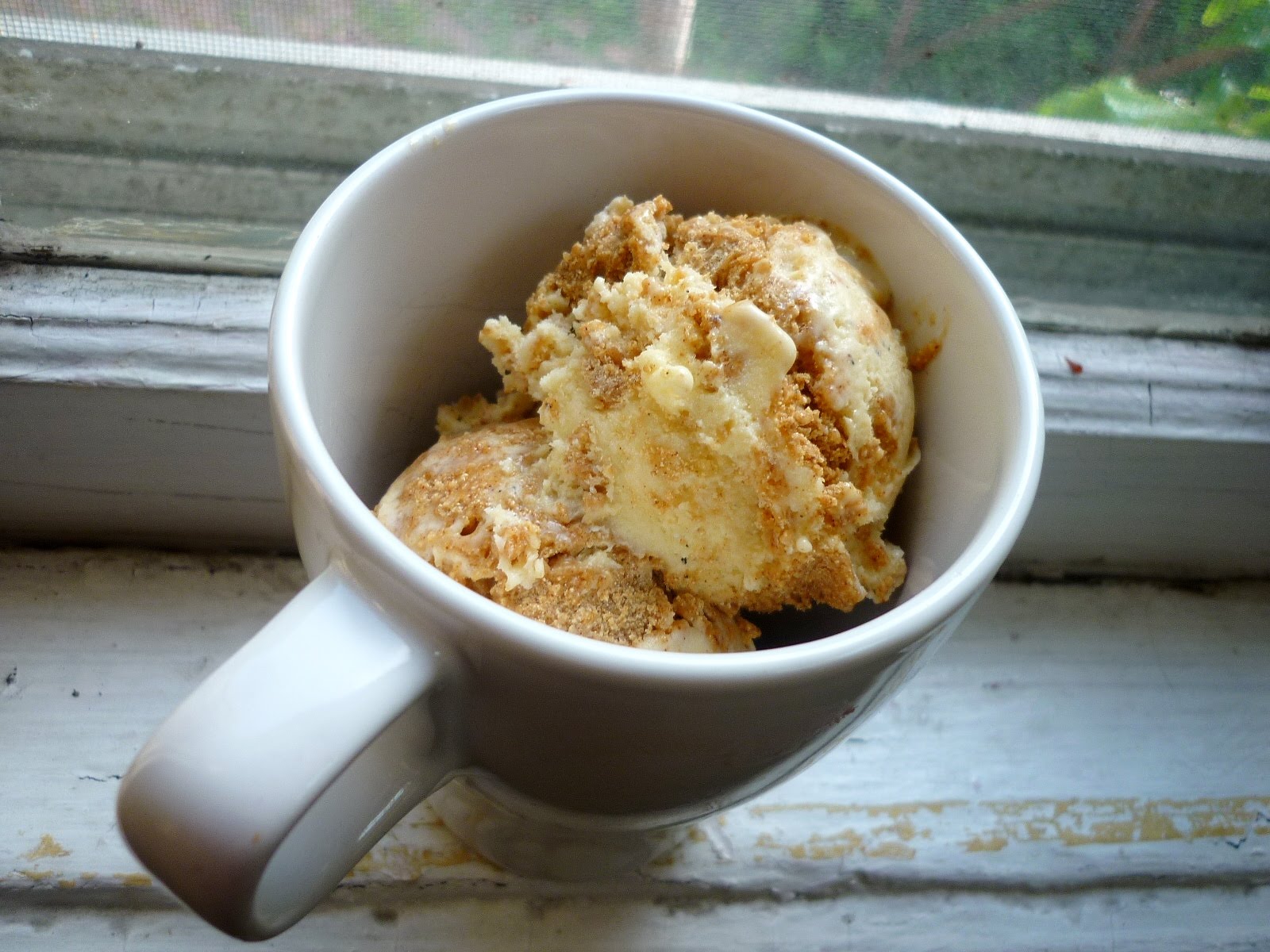 Food for Poems Vanilla Malt Ice Cream with Almond Butter Swirl