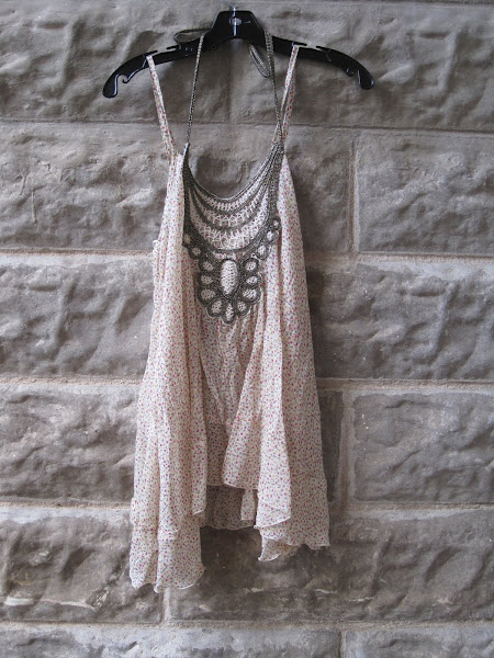 Printed top with metallic detailing