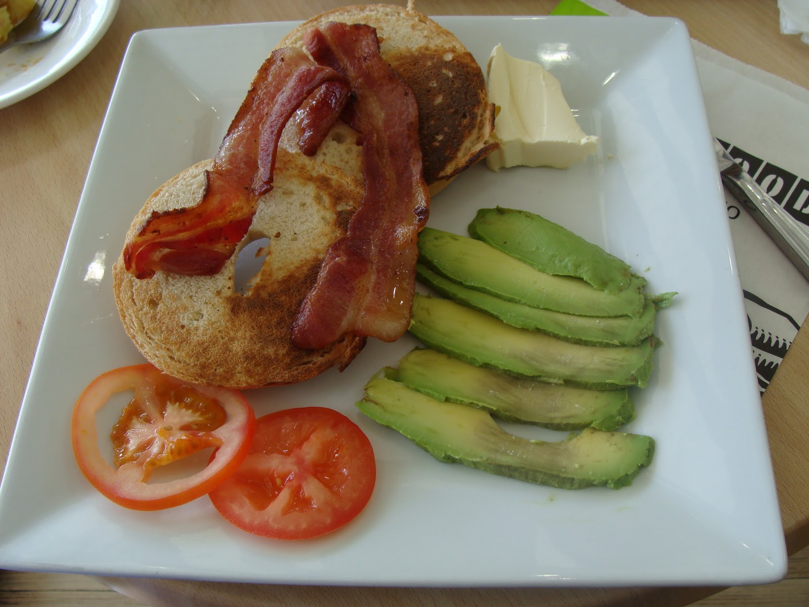 Avocado Cream Cheese Bagel