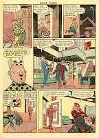 This old comic book page from th egolden age of age of comiccs by Alex Kotzky shows a short fat baling cartoon character and an apartment interior.