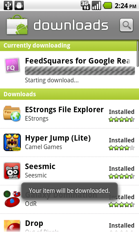 First go to Android Market