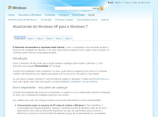 Migrar de Windows XP para Windows 7 Atualizando Windows XP para o 7