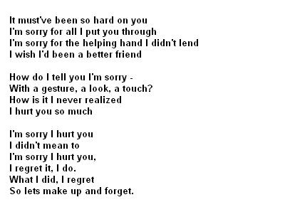 Poems for sorry her im Sorry Poems