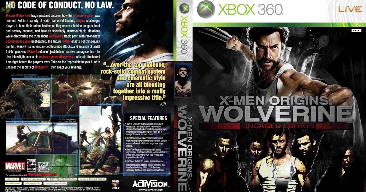 capas de xbox360: X-Men Origins Wolverine