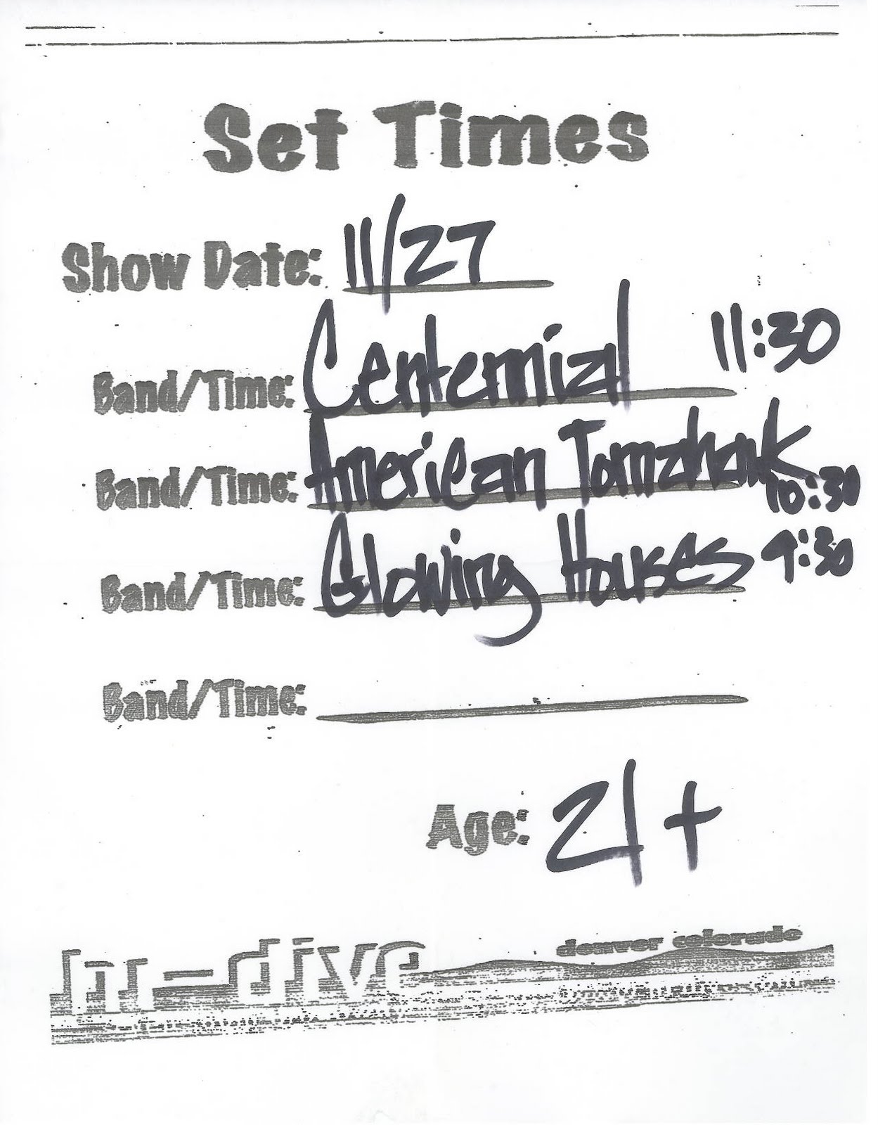American Tomahawk Band Tour