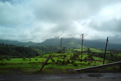 The clouds are setting on the Mumbai- Nashik highway