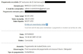 Pagamento IsabelClicks - PTCs em Prática