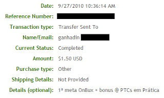 Pagamento PTCs em Prática