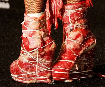 lady gaga meat dress shoes. Jana Sterbak#39;s Original Meat