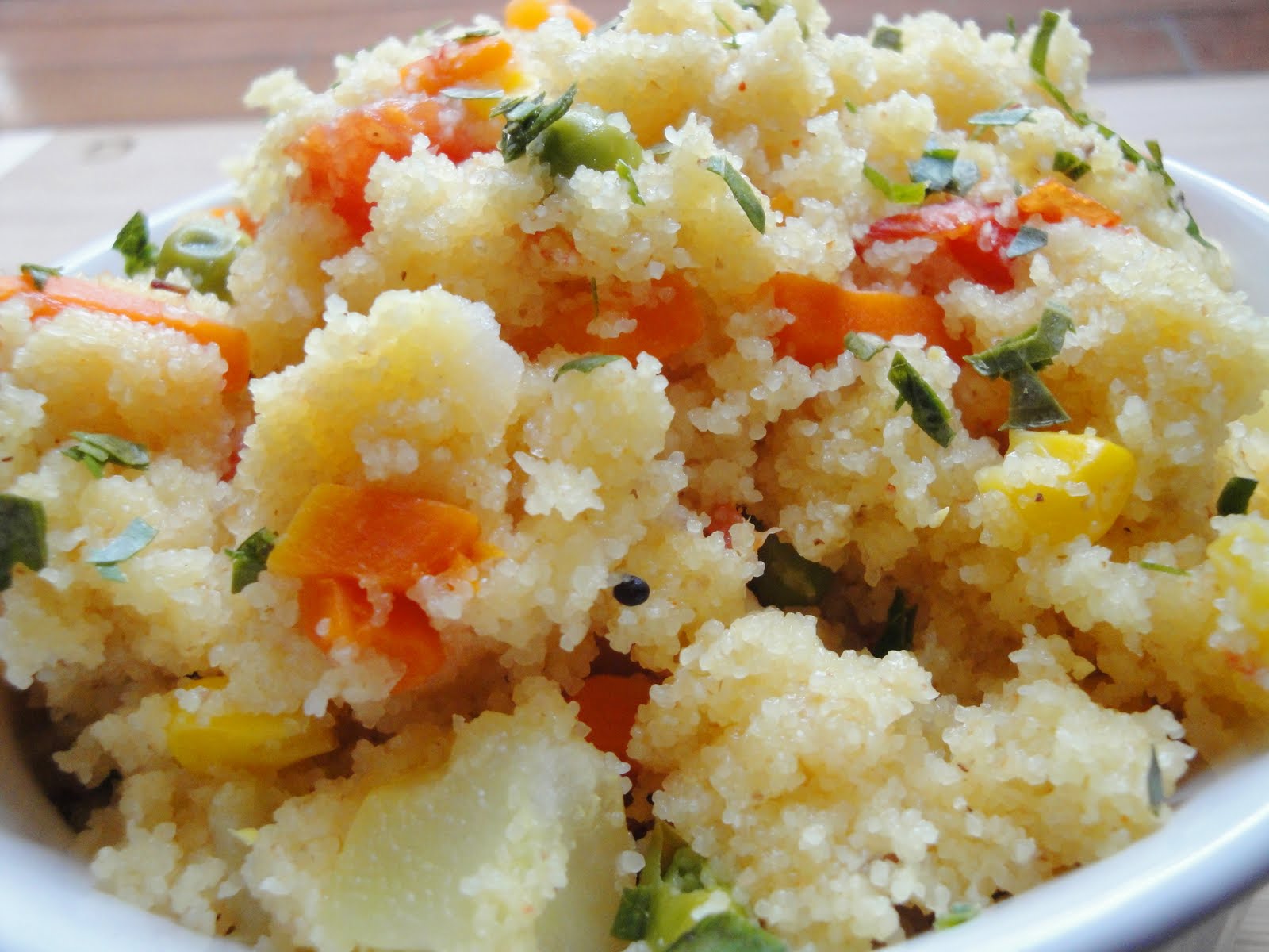 cumin and cardamom Upma ( Indian Polenta )
