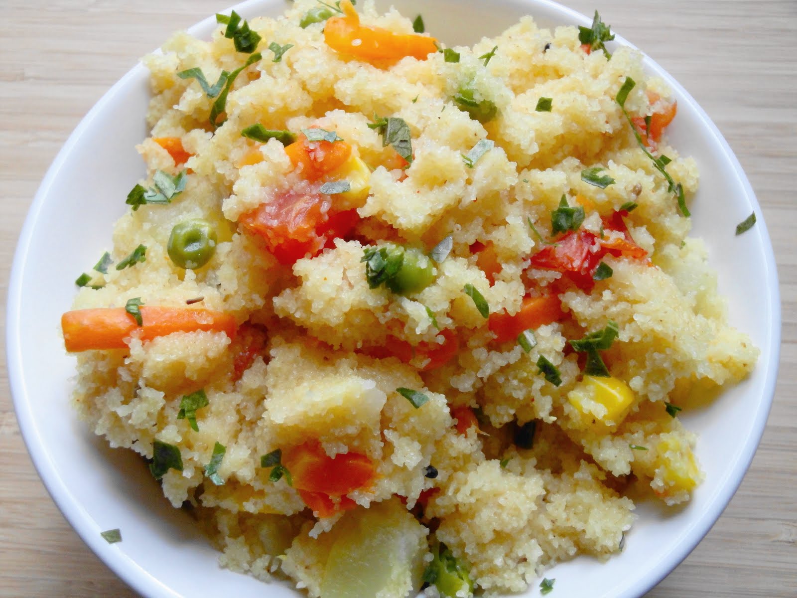cumin and cardamom Upma ( Indian Polenta )