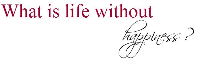 What is life without happiness?