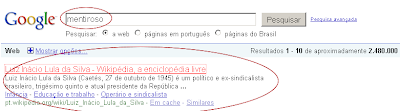 resultado do google por mentiroso faz aparecer Lula resultado google mentiroso Lula